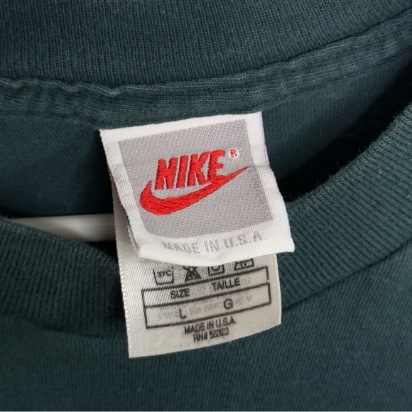 Vintage Nike Air Grey Tag 90s Vintage Forest Green Single Stitch T Shirt - Picture 3 of 4